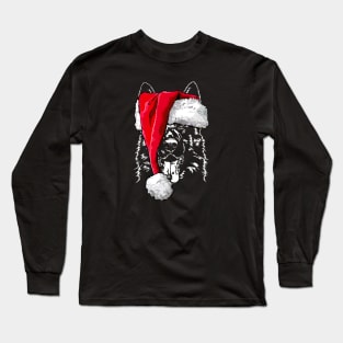 Santa German Shepherd Christmas dog gift present Long Sleeve T-Shirt